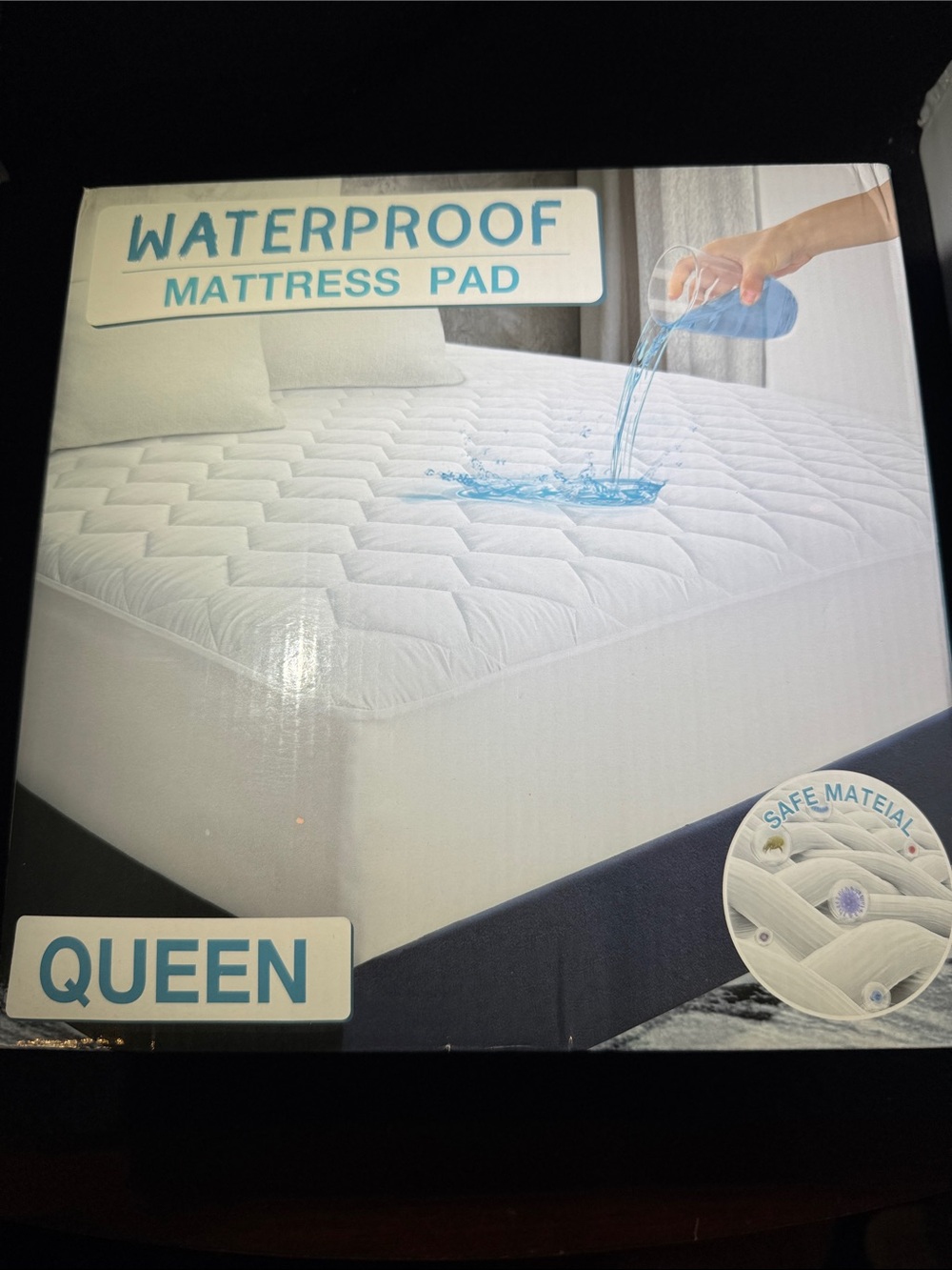 White Waterproof Mattress Pad - Queen Size